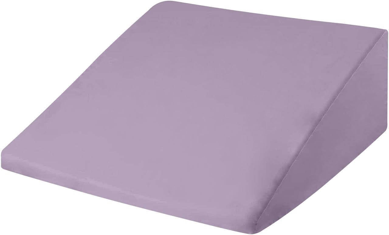 CirclesHome Wedge Pillow Cover 100% Cotton, Zippered Wedge Pillow Case Protector, Soft, Hypoallergenic & Breathable -Lavender, (24Wx25Lx12)…