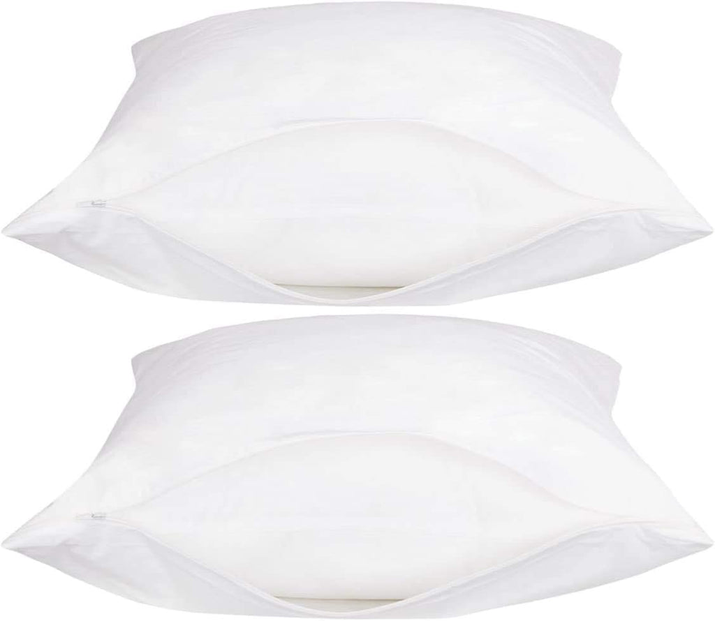 Dependable Industries Deluxe Zippered Vinyl Pillow Covers 2-Pack - 20"x29" Waterproof Protectors, Ideal for Home, Hotel, Hospital…