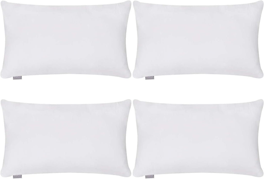 Thmyo 4-Pack 100% Cotton Lumbar Comfortable Solid Decorative Throw Pillow Case Rectangle Cushion Cover DIY Throw Pillowcase for Sofa Bed(On…