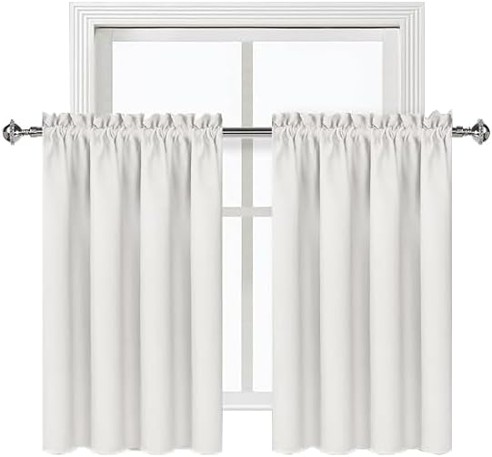 DWCN Short Ivory Blackout Curtains for Small Window, Thermal Insulated Energy Saving Room Darkening Curtains for Kitchen/Bedroom (W42 x…