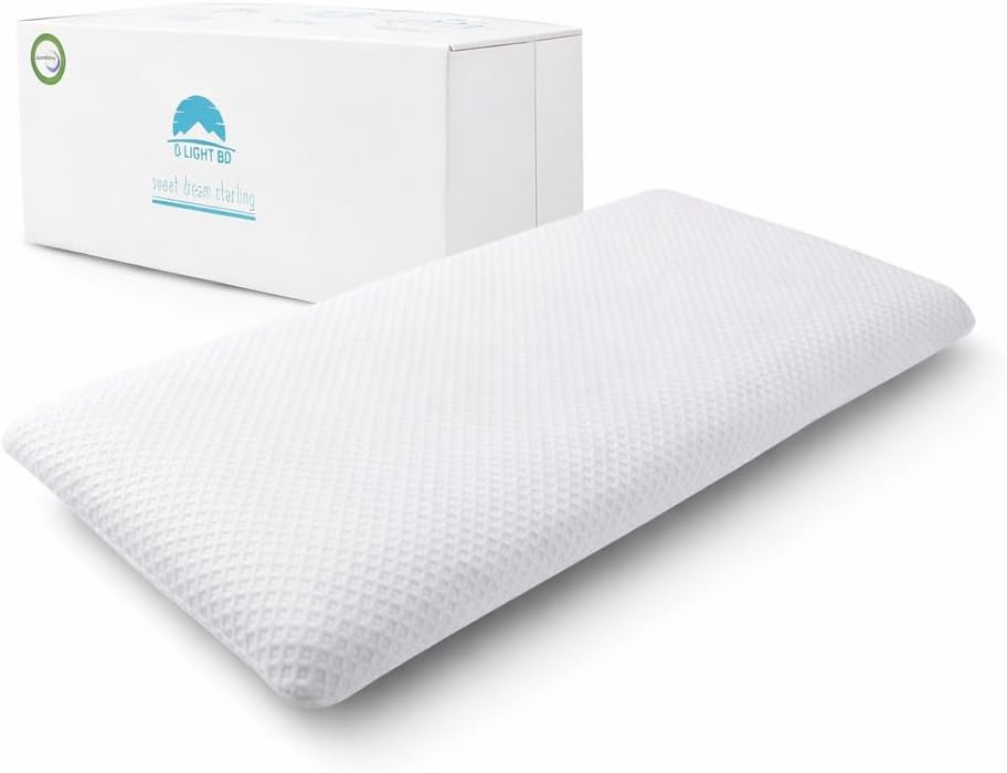 Dlight Bd 3.2" Stomach Sleeping Memory Foam Pillow-Thin, Flat, Soft Yet Supportative for Belly, Back& Stomach Sleepers (3.2" -King…