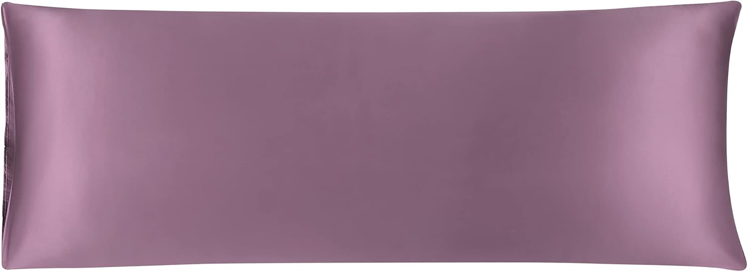 uxcell Body Pillow Cover, 20x54 Inch Mauve Silky Satin Body Pillowcases for Hair and Skin, Soft Cooling Smooth Pillow Case with Envelope…