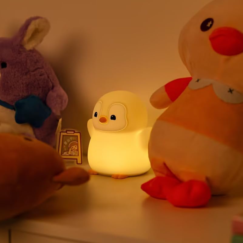 Atsuinightlight ATSUI Happy Penguin Night Light, LED Squishy Novelty Animal Lamp, Food Grade Silicone, 2 Level Dimmable, Nursery Nightlight…
