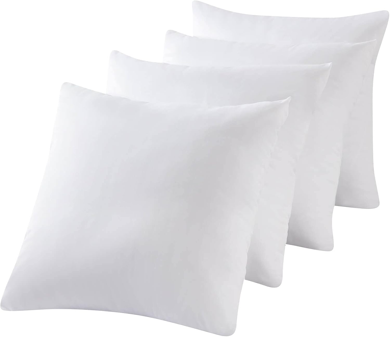 Kingnex Covers Only 4 Pack Waterproof Down Feather Proof Euro Pillow Protectors with Zipper 26x26 European Square Throw Pillow Covers 4 Pac…