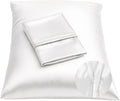 Blissford Satin Pillowcase with Zipper for Hair and fabric comfort, Feels Soft and Cool Like a Silk Pillowcase, White Satin Pillow Cases…