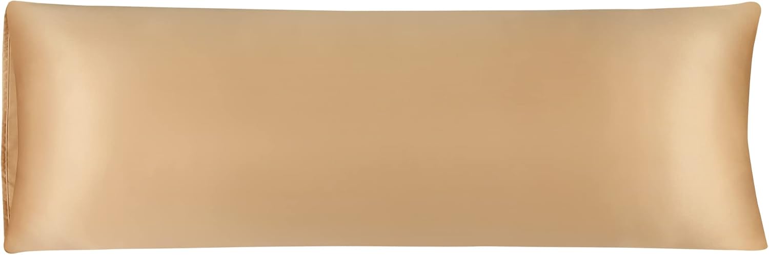 uxcell Body Pillow Cover, 20x60 Inch Gold Silky Satin Body Pillowcases for Hair and Skin, Soft Cooling Smooth Pillow Case with Envelope…