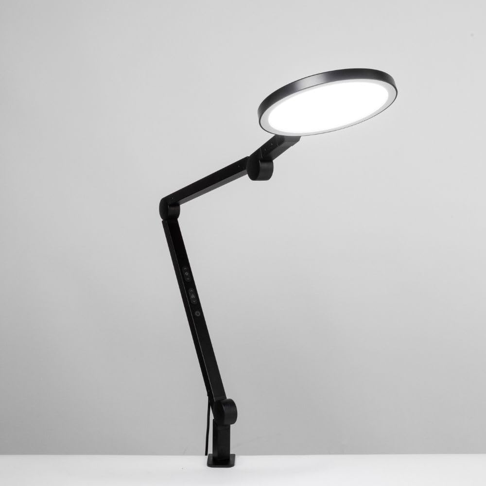 LUME CUBE Edge 2.0 LED Desk Lamp | Dimmable Home Office Desk Light with USB Charging Port & Strong Swing Arm | Adjustable Color…