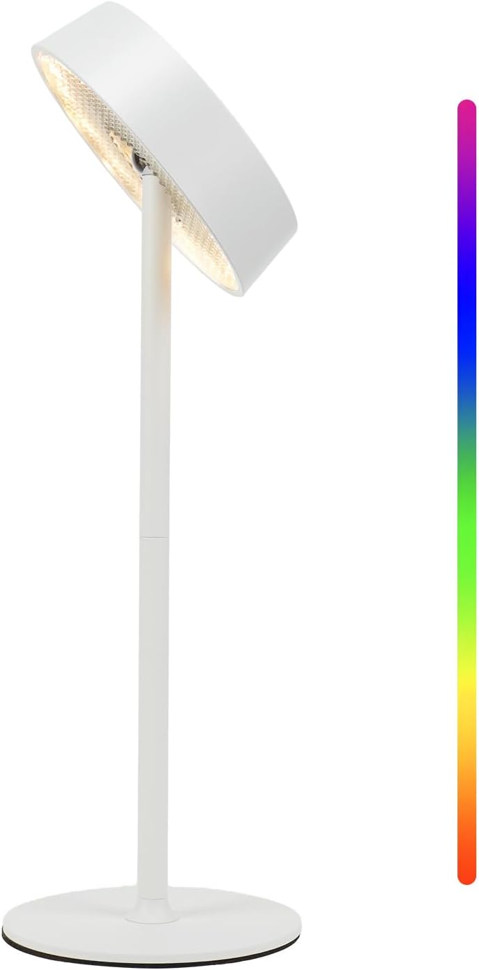 Cordless Lamp, Rechargeable Table Lamp, Battery Operated, RGB Dimmable Touch Control, 3 Color Temperatures, LED Memory Function, Portable…