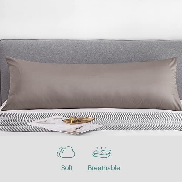 Oubonun 100% Cotton Body Pillowcase - 800 Thread Count/21x54, Moisture Absorbent and Breathable, Hotel Body Pillow Cover for All Seasons, C…