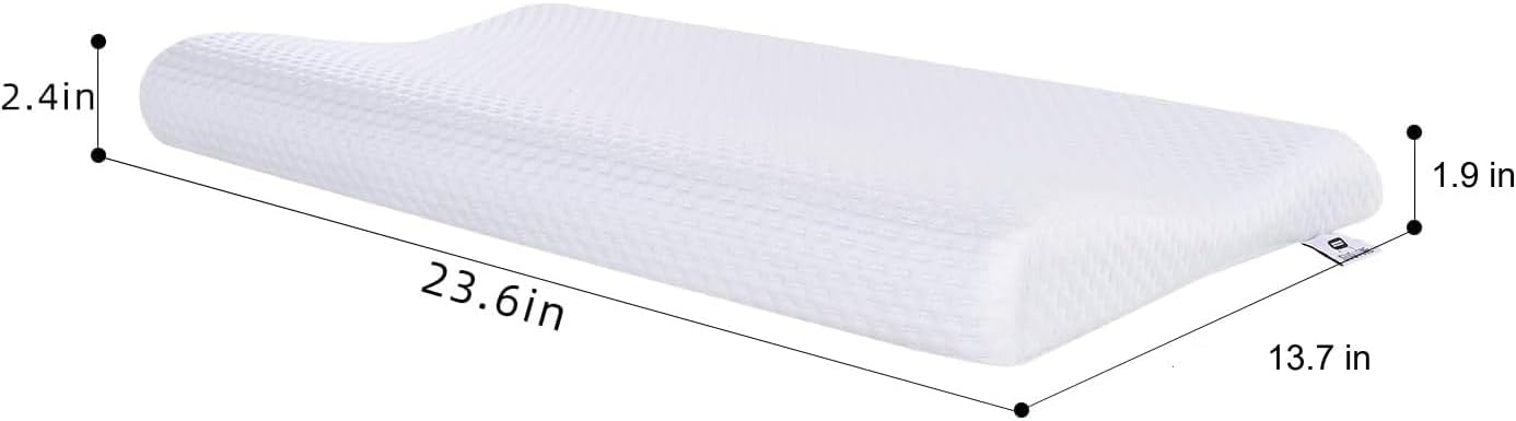 Suqiome SUQ I OME Sleeper-Ultra Thin Memory Foam Neck Pillow, 1.9'' to 2.4 '' Height, Ultra Thin & Low Cervical Profile, Soft(23.6x13.…