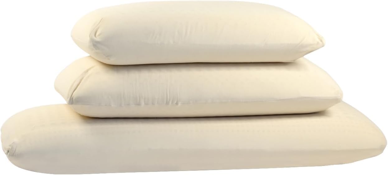 Home Turmerry Green Natural Bed Pillow - GOLS Certified Organic Rubber Foam Latex Pillows for Sleeping Side, Back, Stomach Sleepers Zippere…