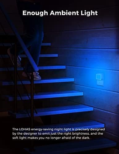 Llohasled L LOHAS LED Blue Night Lights Plug into Wall 6-Pack, 0.3W Plug in Night Light, Dusk to Dawn, Bright Nightlight Auto-On/Off, for A…
