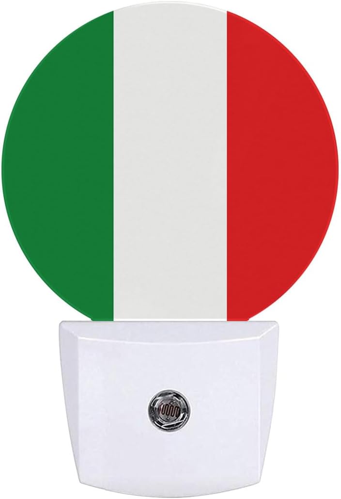 Italy Flag Night Light Auto Sensor Led Dusk to Dawn Lamp Home Decor for Men Women