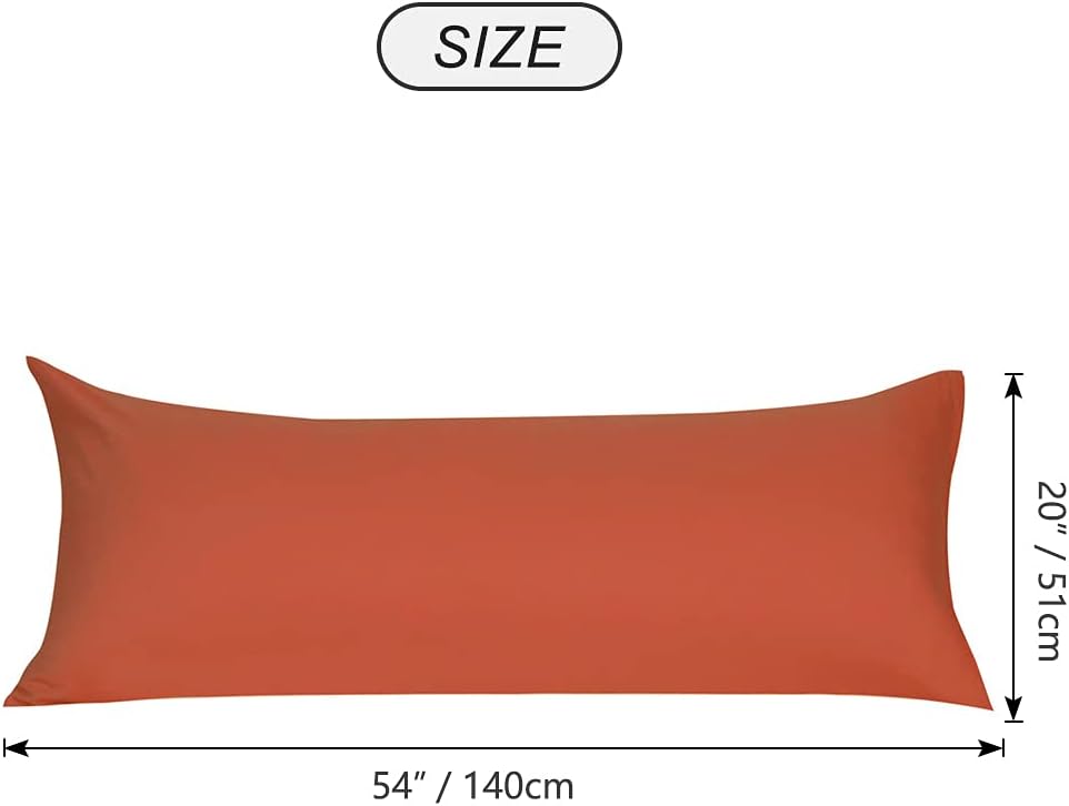 uxcell Soft Microfiber Body Pillow Cover with Zipper Closure, Long Pillow Cases for Body Pillows Weave for 90 GSM Polyester, Orange Body (2…