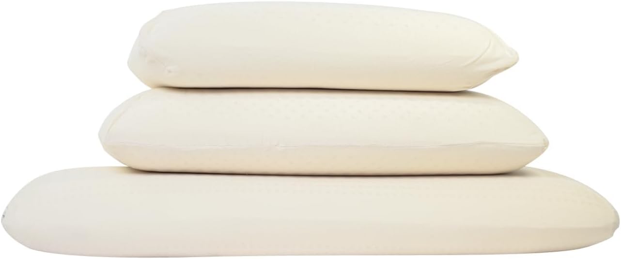 Home Turmerry Green Natural Bed Pillow - GOLS Certified Organic Rubber Foam Latex Pillows for Sleeping Side, Back, Stomach Sleepers Zippere…