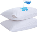 Nokolulu Waterproof Pillow Protector Zippered - Pillow Protectors Case Cover - Soft & Breathable Feather Proof Pillow Encasement 20 x 28 In…