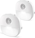 Lyridz Plug in Night Light with Motion Sensor and Dusk to Dawn Sensor, Dimmable Cool White Nightlight with 1-50lm Adjustable Brightness…