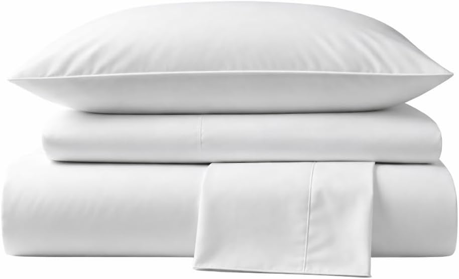 Perupima Peru Pima 415 Thread Count Percale Queen Sheet Set – 100% Pima Cotton, Cooling & Breathable for Warm Sleepers, 4 Piece (Flat, Fitt…