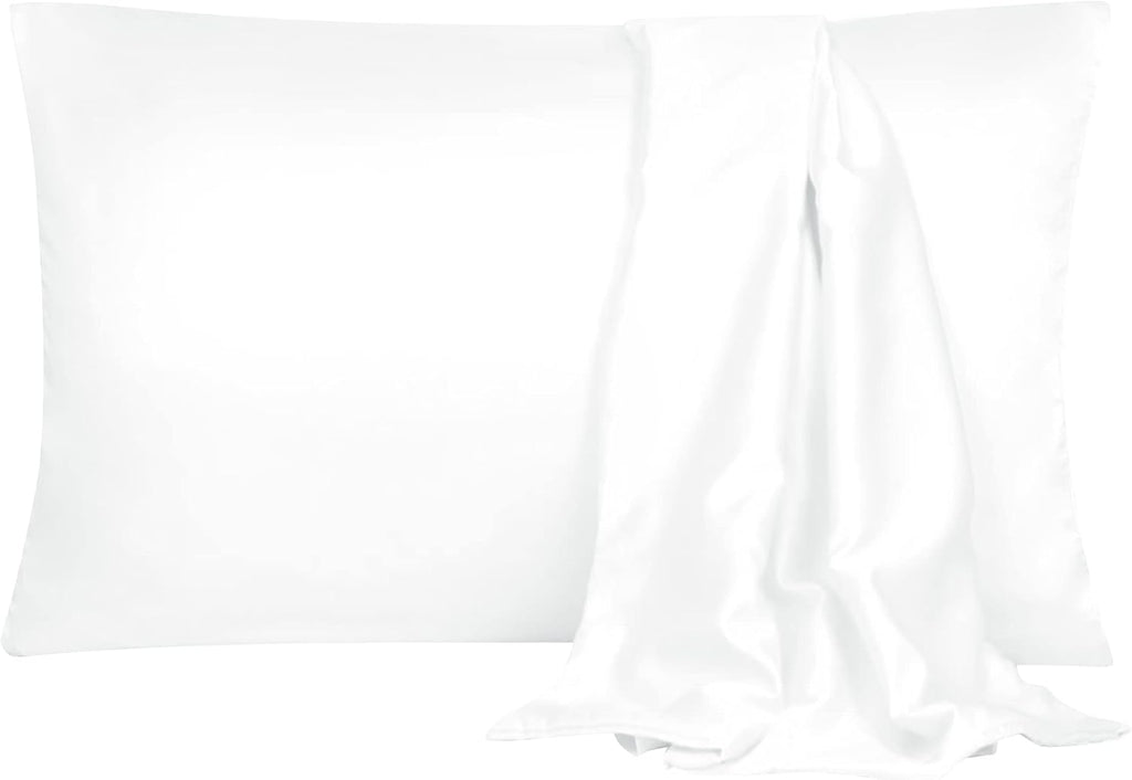uxcell 2 Pack Silk Satin Pillowcase for Hair and Skin, Cool, Silky, Soft Breathable Pillow Cases Queen Size 20x30 Inch Sateen Pillowcase Sn…