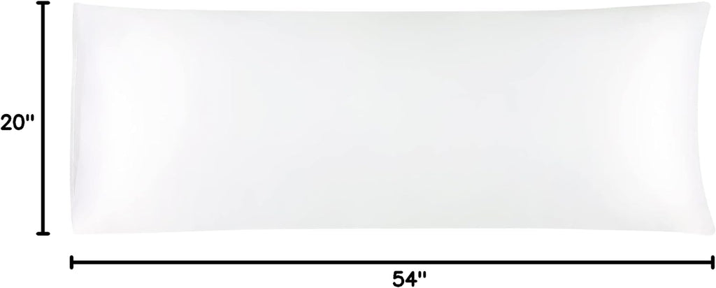 uxcell Body Pillow Cover 20x54 Inch Snow White Silky Satin Body Pillowcases for Hair and Skin Luxury Cooling Soft Smooth Washable