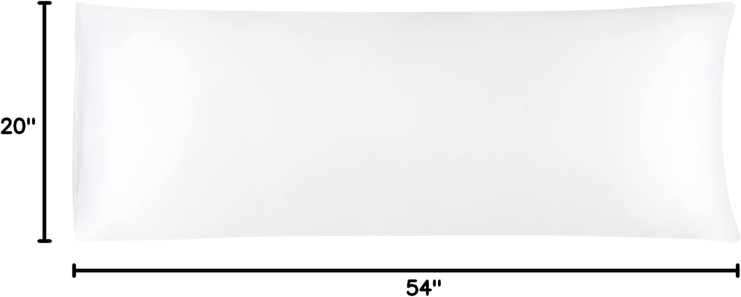 uxcell Body Pillow Cover 20x54 Inch Snow White Silky Satin Body Pillowcases for Hair and Skin Luxury Cooling Soft Smooth Washable