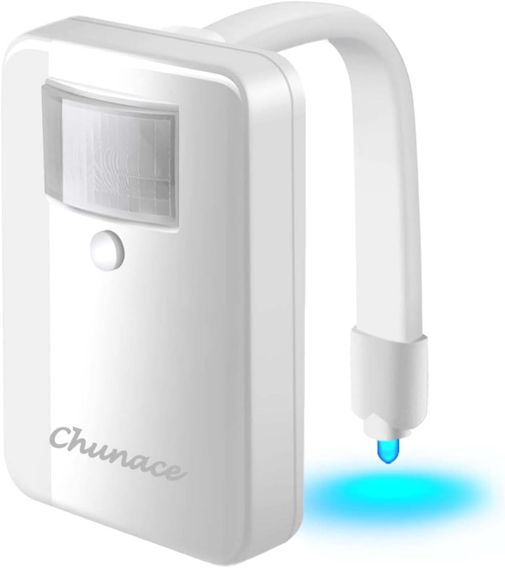 Chunace Toilet Bowl Night Light Motion Sensor, 16 Color Changing LED Gadgets for Bathroom Accessories Decor, Cool Gag Stuff for Men…