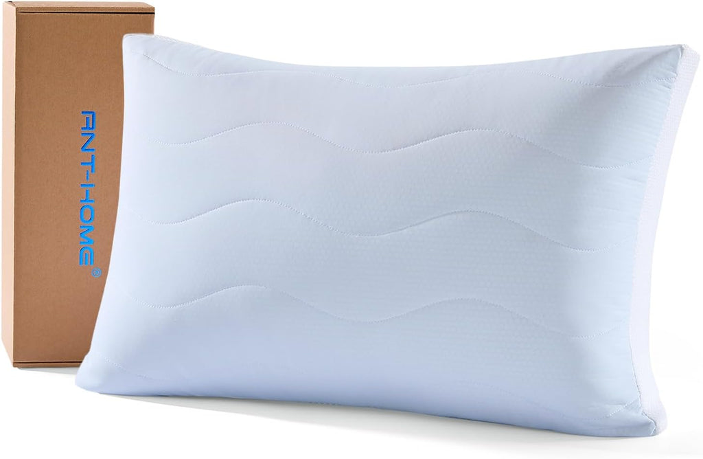 Ant-Home Cooling Adjustable Pillow for Side, Back, Stomach Sleepers, Customizable Support Pillows for Neck, Standard Size Set of 1 Luxury Be…