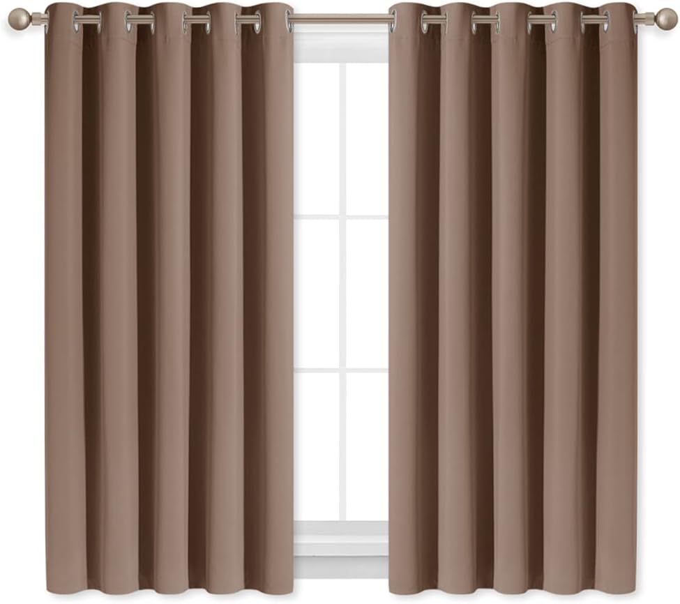 NICETOWN Blackout Window Curtains and Drapes for Kitchen, Window Treatment Thermal Insulated Solid Grommet Blackout Drapery Panels (Set…