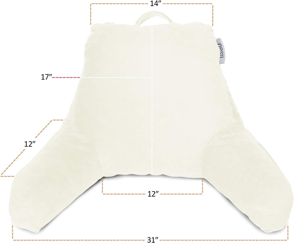Nestl Reading Pillow with Shredded Memory Foam, Designed for Sitting Up in Bed and Couch, Back and Arms Adjustable Support for Adult &…