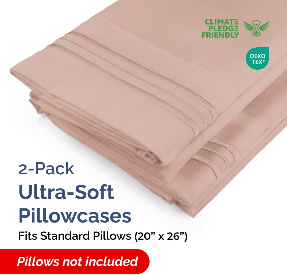Standard Pillow Cases Set of 2 - Ultra-Soft Hotel Quality Pillowcase Covers - Comfy & Wrinkle Free - Stain and Fade Resistant - Machine…