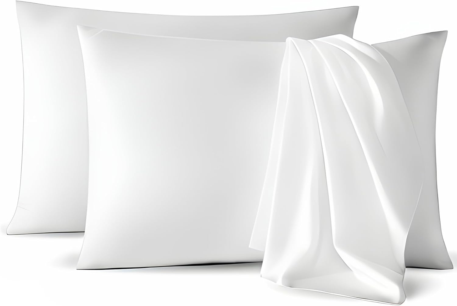 Micropuff Queen Size Pillow Cases, Open End - 2 Pack - Soft and Breathable Hypoallergenic Pillow Cover. Pillowcase Protects Against…