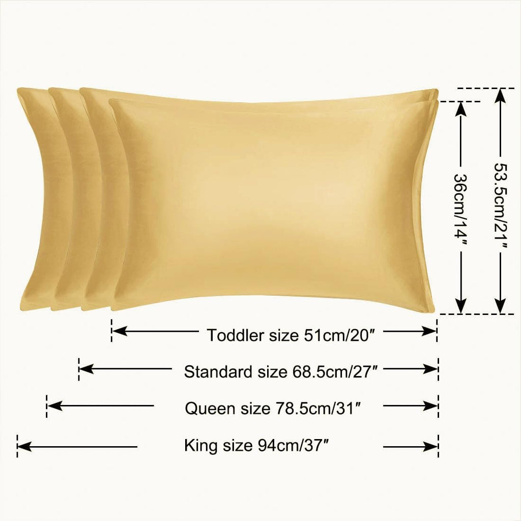 uxcell King Satin Pillowcase with Zipper, Super Soft and Luxury, Silky Pillow Cases Covers Set of 2, 21"x37", Champagne