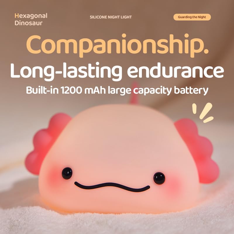 Atsuinightlight ATSUI Axolotl Night Light, LED Squishy Novelty Animal Lamp, Food Grade Silicone, 3 Level Dimmable, Breastfeeding Nursery Ni…