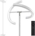 SIBRILLE White Floor Lamp, Modern Stepless Dimmable Standing Lamp 3000-6000K, 20W LED Rotatable Reading Tall Lamp, Touch & Remote Control…