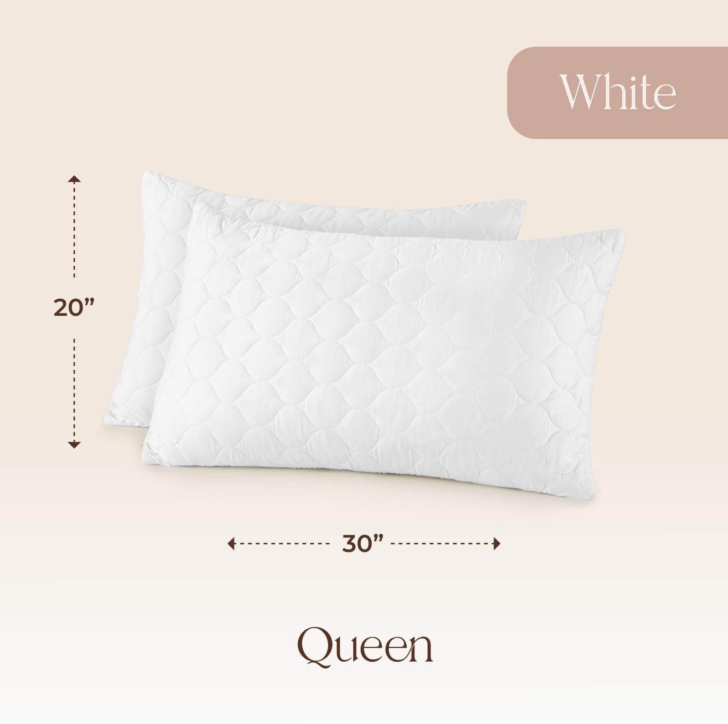 WhisperOrganics Organic Cotton Pillow Protector - Durable Quilted Pillow Protector King Size GOTS & Fairtrade Certified - Thick Hypoallerge…