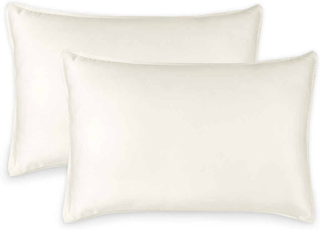 Queen Pillowcases by Pure Bamboo, Genuine 100% Organic Viscose Derived from Bamboo, Luxuriously Soft & Cooling, Double Stitching…