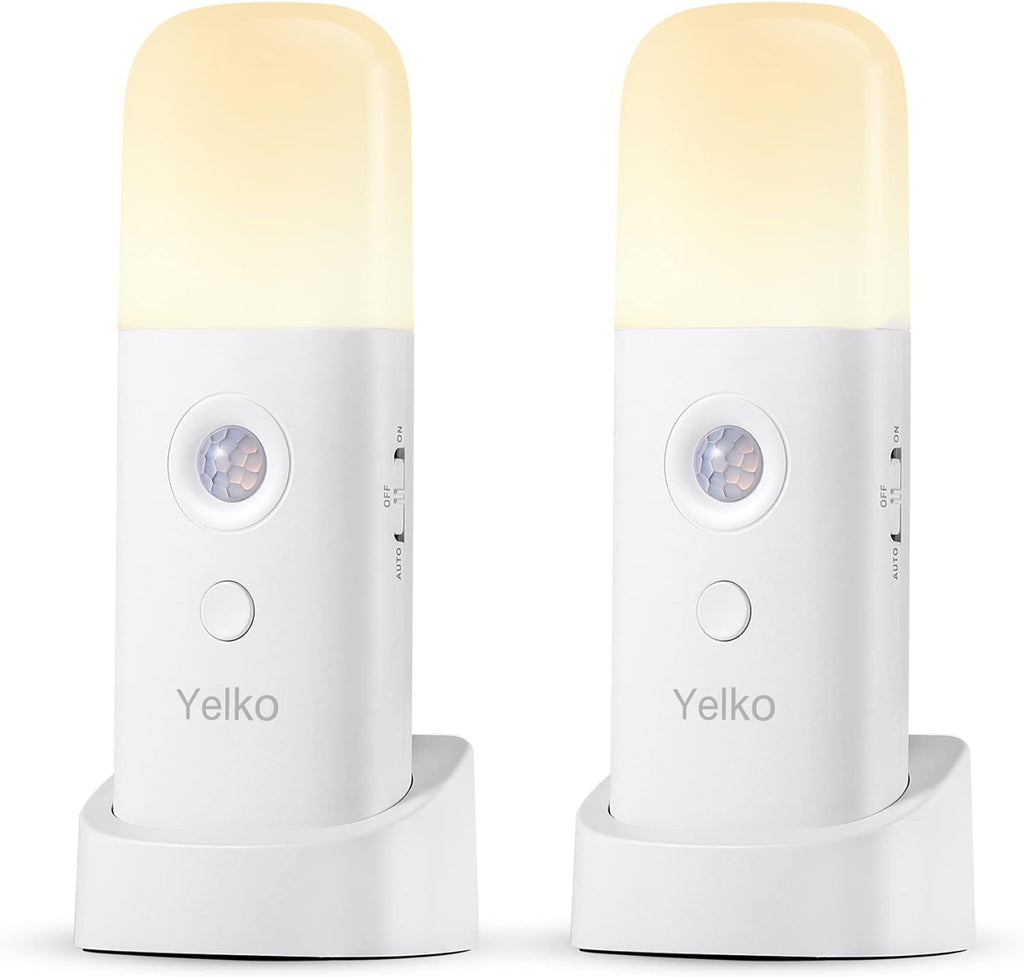 YELKO Motion Sensor Night Light, 2000mAh Rechargeable Night Lights Battery Powered, PortableDimmable Nightlights with 5 Brightness Levels…