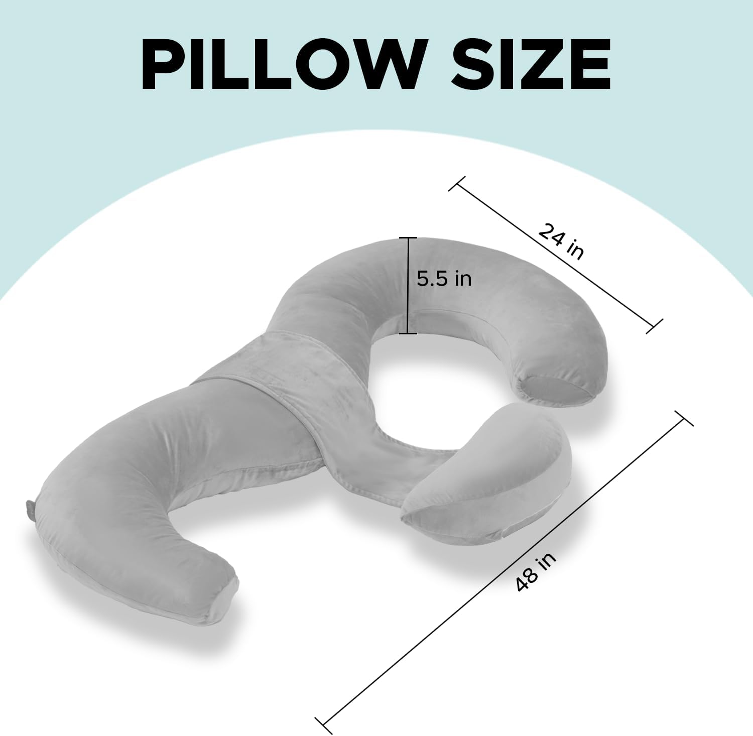 SchnauzerHome Pregnancy Pillows for Sleeping, E Shaped Maternity Pillow for Pregnant Women with Adjustable Wedge Pillow, 48 Inch Full Body…