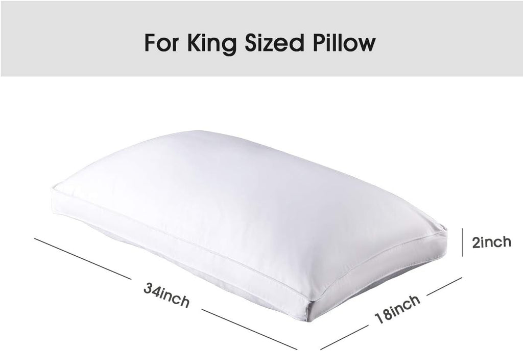 STONECREST Gusseted Pillow Protector - 1 PC, Zipper Premium Gusset Pillow Encasement Covers(300tc Sateen-Gusset, King)