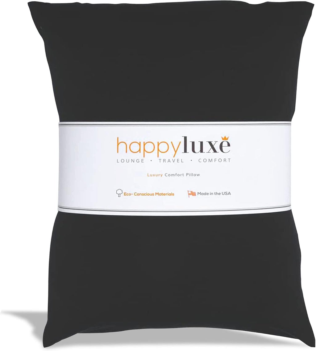 Happyluxe Odyssey Travel Pillow for Long Flights - Soft, Small, Alternative to Down and Memory Foam. 17 x 13in - Made in The USA, Jet…