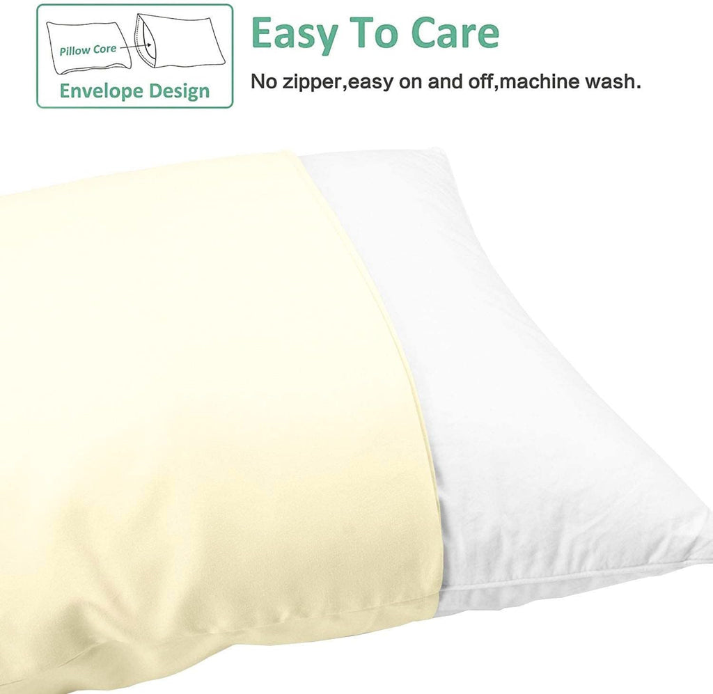 Ntbay King Pillowcase Set - 2 Pack Brushed Microfiber 20x36 Pillowcases - Soft, Wrinkle-Free, Fade-Resistant, Stain-Resistant, Ivory Pillow…