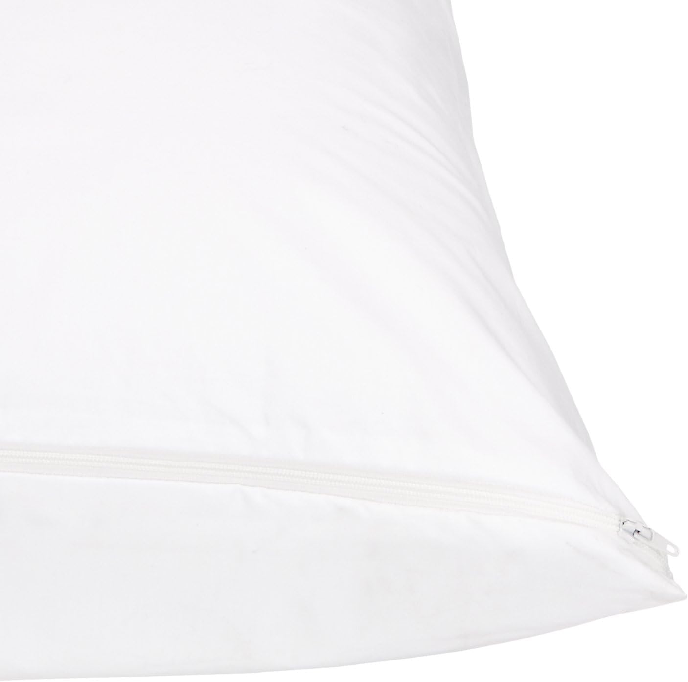 Amazon Basics King Pillow Pillowcases with Zipper, 100% Cotton Hypoallergenic, Pillow Protector, White (37 x 21 Inches), Pillows Not…
