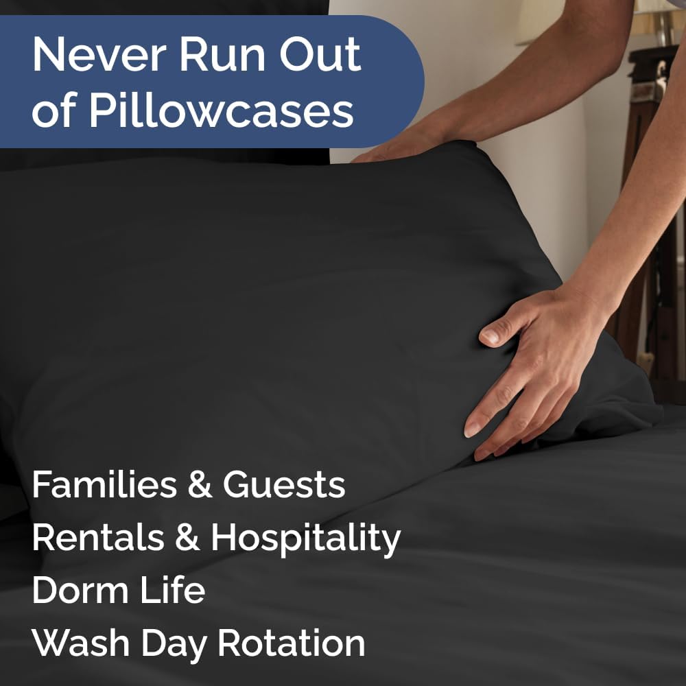 Standard Pillow Cases Set of 6 - Ultra Soft Hotel Quality Pillowcase Covers - Comfy, Cozy & Wrinkle Free - Shrink, Stain and Fade…