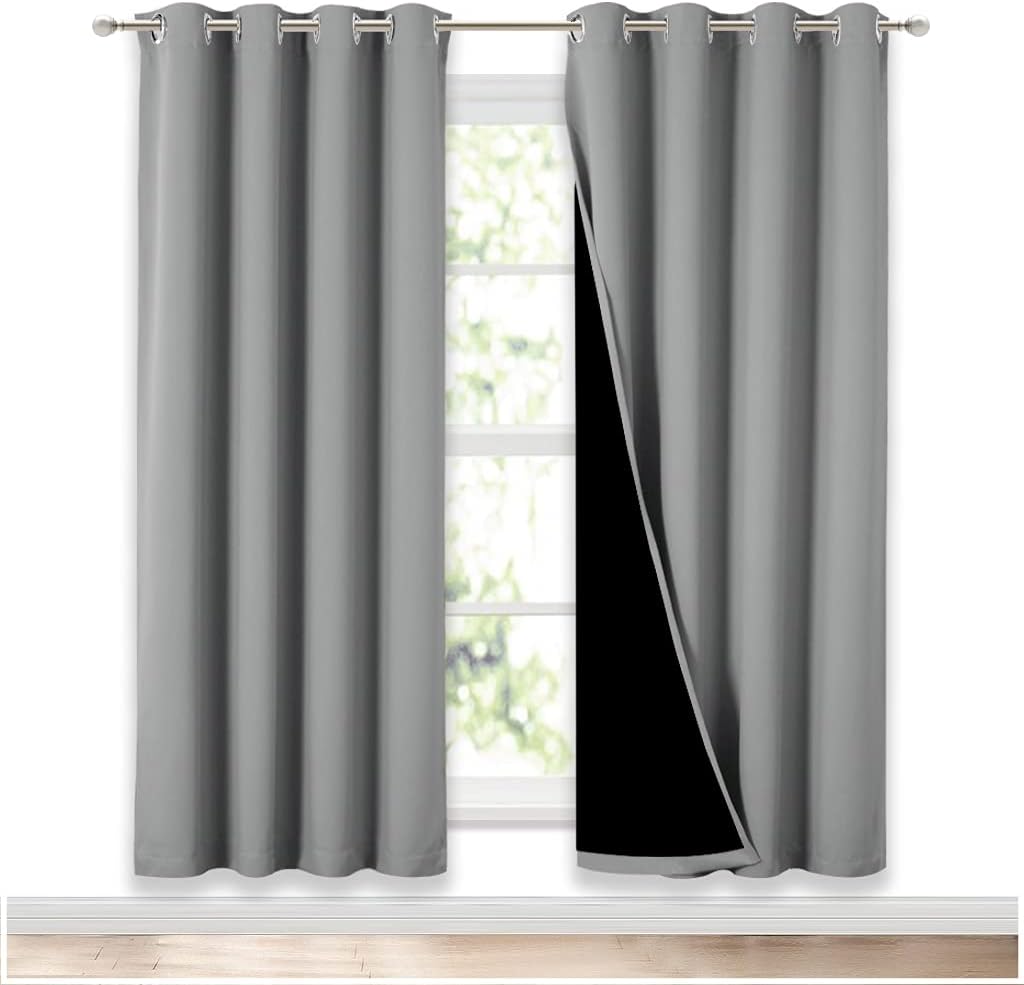 Nicetown Full Shade Curtain Panels, Pair of Energy Smart & Noise Blocking Out Blackout Drapes for Dining Room Window, Thermal Insulated Gue…
