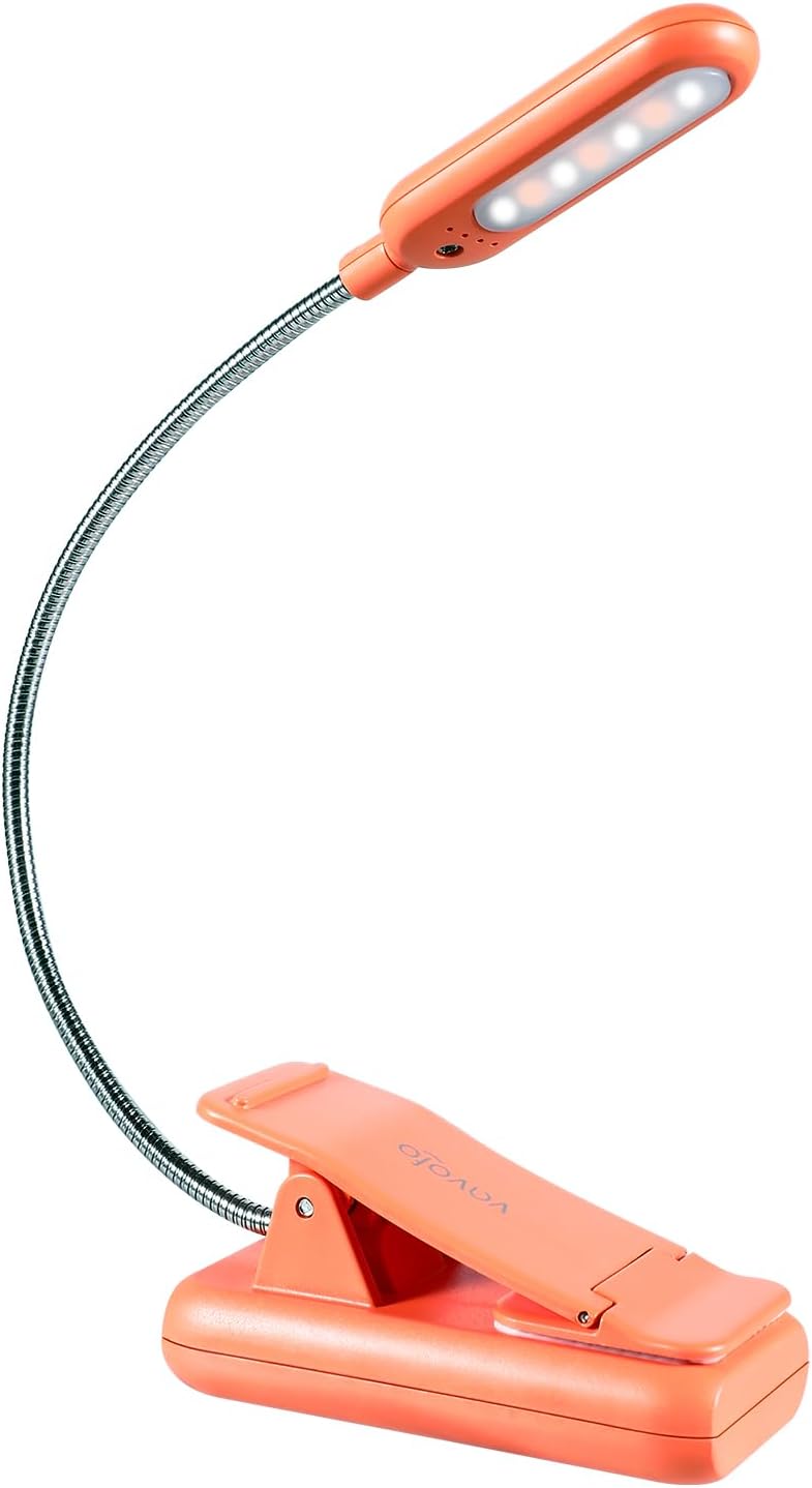 Vavofo Rechargeable Book Light for Reading in Bed Kids, 7 LED Reading Light with 9-Level Warm Cool White Daylight, Eye comfort Lamp with…