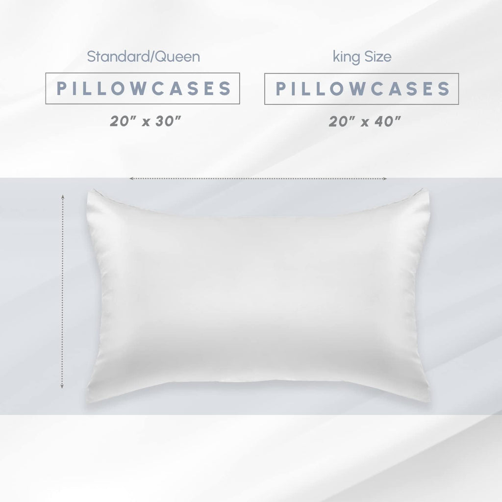 Elegantcomfort Elegant Comfort 6-Pack White Standard/Queen Viscose Satin Pillowcase Set with Hidden Zipper Closure, 20" x 30" White
