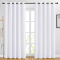 Nicetown 84 inch Long White Curtains - Grommet Solid 50% Room Darkening Thermal Insulated Curtains Drapes for Living Room/Sliding Glass Doo…