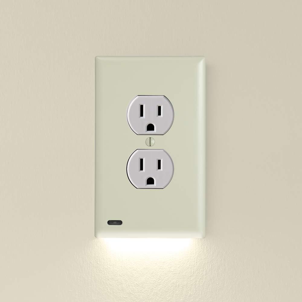 2 Pack - SnapPower GuideLight [For Duplex Outlets] - Replaces Plug-In Night Light - Electrical Receptacle Wall Plate With LED Night…