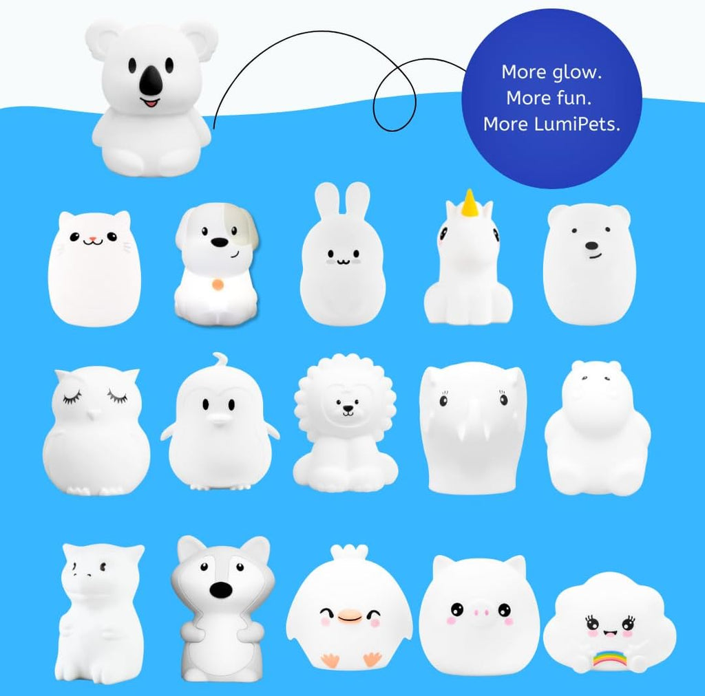 LumiPets Keith the Koala Squishy Night Light for Kids | Silicone Lamp with Tap & Remote Control | Rechargeable, 9 Color Changing Animal…