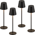 Kakanuo Cordless Table Lamp Rechargeable Black - KK 4 Pack Battery Operated Lamp for Dining Table, 3 Color Stepless Dimming Wireless Lamp…